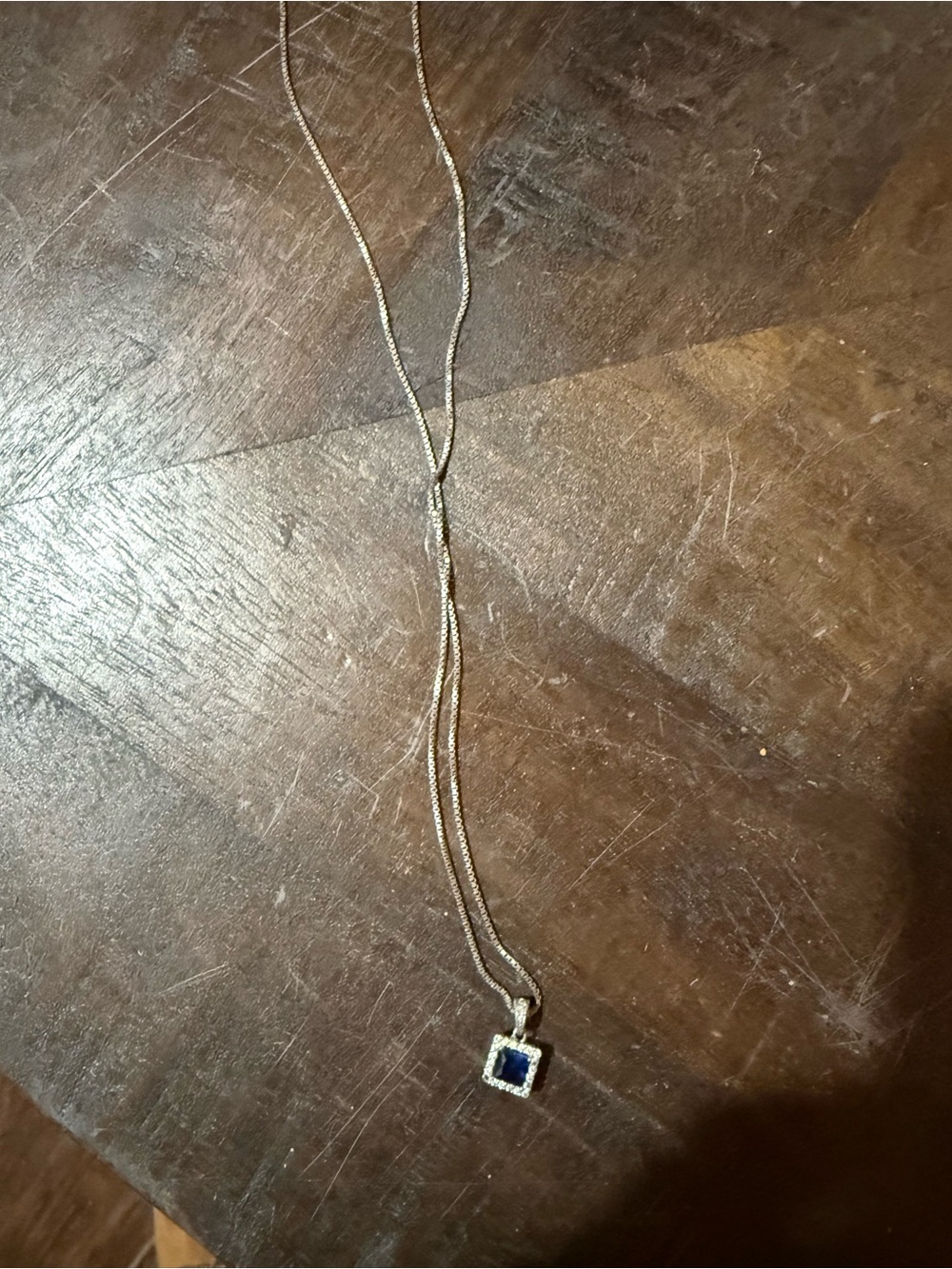 Elegant Blue Square Pendant Necklace - Women Jewelry